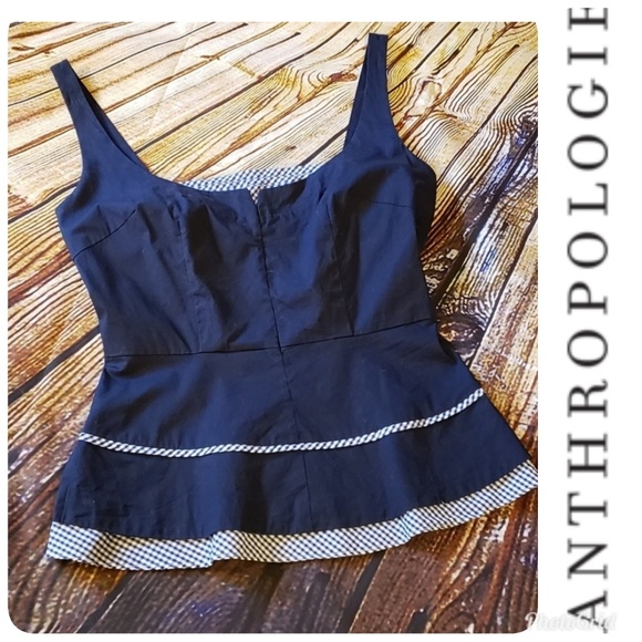 Anthropologie Tops - Anthropologie Girls From Savoy Blue/Gingham Top